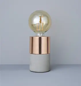 Inlight Capri Cylinder Matt copper effect Table lamp