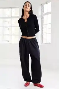 Iets Frans... Black Cuffed Joggers - Black S At Urban Outfitters