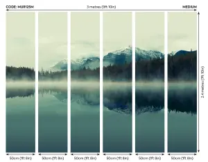 Origin Murals Mountain Lake Blue Matt Smooth Paste the Wall Mural 300cm wide x 240cm high