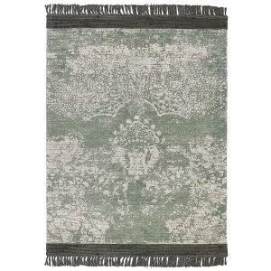 Viscose Area Rug 160 x 230 cm Green and Beige AKARSU