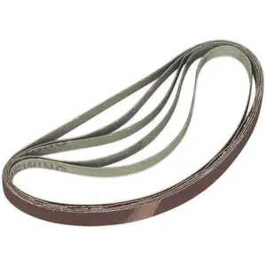 5 Pack of 12mm x 456mm 60 Grit Aluminium Oxide Sanding Belts for Precision Detail Work