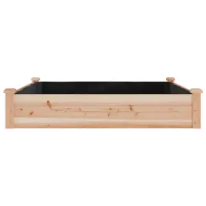 Berkfield Garden Raised Bed with Liner 120x120x25 cm Solid Wood Fir