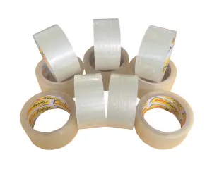 6 Pack of Clear Stikky Tape - 50mm x 66m