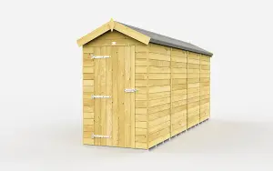 4 x 15 Feet Apex Shed - Single Door Without Windows - Wood - L454 x W118 x H217 cm