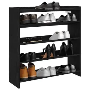 Berkfield Shoe Rack Black 80x25x81 cm Engineered Wood