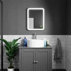 Harper & Harlow 390x500 Vela Matt Black LED Illuminated Bathroom Mirror