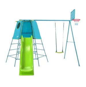 TP Explorer Metal Climbing Frame Set with CrazyWavy Slide & Basketball Hoop