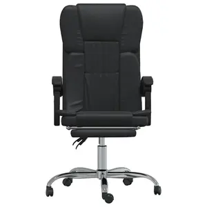 Berkfield Reclining Office Chair Black Faux Leather