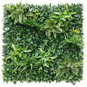 Artificial Plant Flower Living Wall Panels Realistic - Greenwheat - Indoor / Outdoor - 1m x 1m - Home, Garden, Office