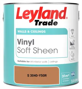 Leyland Trade Vinyl Soft Sheen Walls & Ceilings Emulsion Paint (S 3040-Y50R) - 2.5L