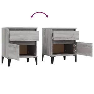 Berkfield Bedside Cabinets 2 pcs Grey Sonoma 40x35x50 cm