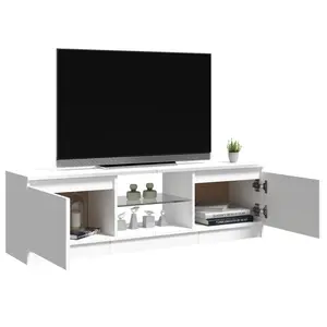 Labonte  TV Cabinet with LED Lights 120x30x35,5 cm High Gloss White