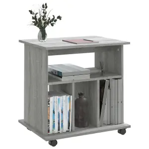 Berkfield Rolling Cabinet Grey Sonoma 60x45x60 cm Engineered Wood