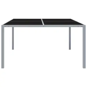 Berkfield Garden Table 130x130x72 cm Grey Steel and Glass