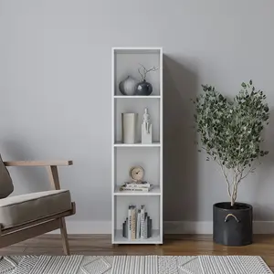 URBNLIVING 120cm Height White 4-Cube Shelving Unit - Tall