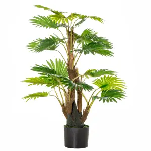 HOMCOM Artificial Palm Tree Fake Plant in Pot Indoor Outdoor Décor 135cm