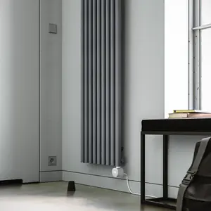 Terma 230V 1kW Salt n Pepper Smart Vertical Oil-filled radiator