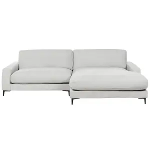 Left-Hand Corner Sofa MALOY Light Grey Chenille Left Hand