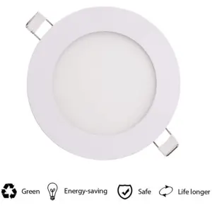 LED 3Watt Energy Saving Slim Recessed Ceiling Cool White Down Lights - Pack of 2