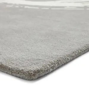 Grey Rug Handmade Luxurious Modern Plain Wool Abstract Rug For Bedroom & Living Room-120cm X 170cm