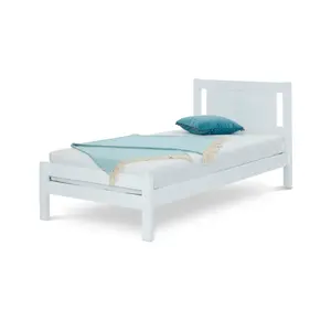 Rest Relax Grace Solo White Wooden Bed Frame