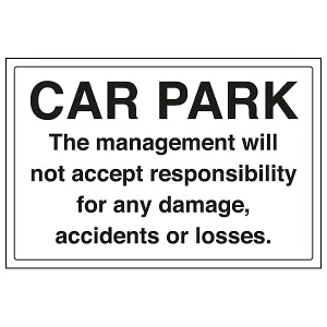 Car Park General Parking Sign - 1mm Rigid Plastic - 300x200mm (x3)