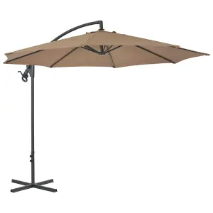 Berkfield Cantilever Umbrella with Steel Pole 300 cm Taupe