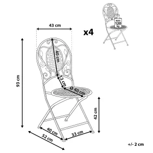 Set of 4 Garden Chairs BIVIO Metal Off-White