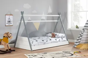 Birlea Children's Teepee Single Bed Frame White & Grey