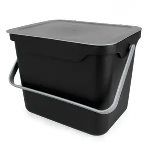 Easy Eco - 5L Compost Caddy - Black & Silver