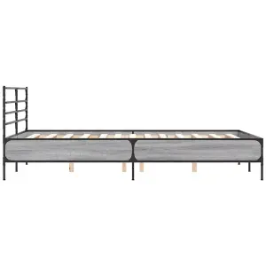 Berkfield Bed Frame without Mattress Grey Sonoma 140x190 cm