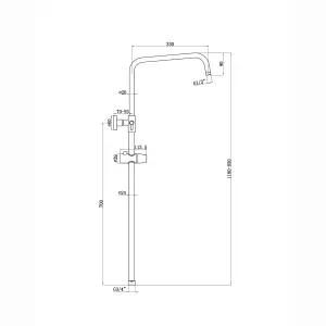 ENKI Carre Chrome Adjustable Rigid Angled Stainless Steel Shower Riser Rail G03