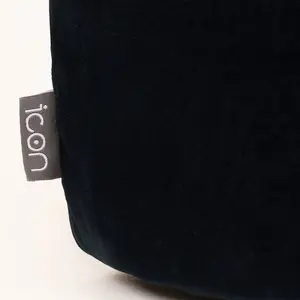 icon Gavrilovic Large Velvet Pouffe Ottoman Dark Blue