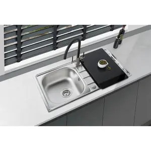 Liquida KS100SS 1.0 Bowl Reversible Inset Stainless Steel Kitchen Sink