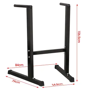 Yaheetech Black Heavy Duty Dip Station Stand for Home Gym