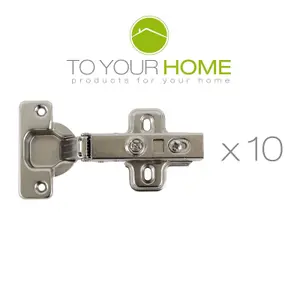 Dihl Soft Close Kitchen Cabinet Cupboard Overlay Hinges 35mm - Pack of 10