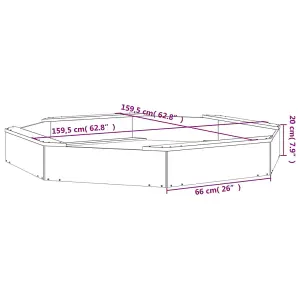 Berkfield Sandbox with Seats White Octagon Solid Wood Pine