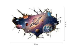 Walplus Adult Sticker Amazing Cosmos 3D View through the wall Wall Stickers PVC