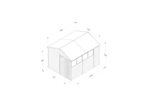 4LIFE Apex Shed 8x10 - Double Door - 4 Window