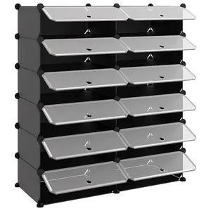 Berkfield Shoe Rack Black 94.5x36.5x106 cm PP