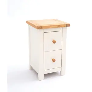 Maggiori 2 Drawer Petite Bedside Table Wood Knob