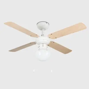 ValueLights White Ceiling Fan Light