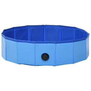 Foldable Dog Swimming Pool Blue 80x20 cm PVC