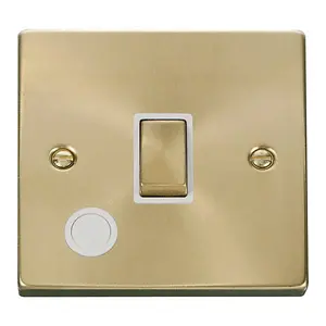 Satin / Brushed Brass 1 Gang 20A Ingot DP Switch With Flex - White Trim - SE Home