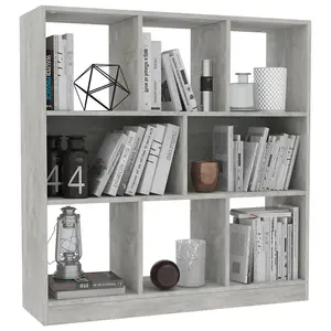 Berkfield Book Cabinet Concrete Grey 97.5x29.5x100 cm Engineered Wood