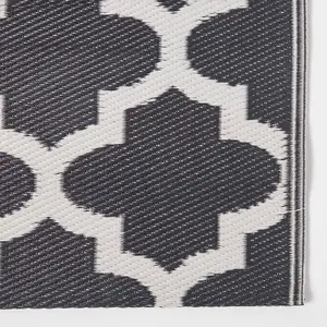 Homescapes Nola Geometric Black & White Outdoor Rug, 150 x 240 cm