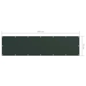 Berkfield Balcony Screen Dark Green 75x300 cm Oxford Fabric