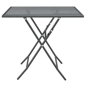 Berkfield Garden Table 80x80x72 cm Expanded Metal Mesh Anthracite