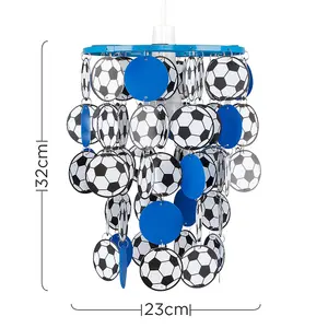 ValueLights Children's Blue And White Football Bedroom/Nursery Ceiling Pendant Light Shade