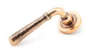 From The Anvil Polished Bronze Hammered Newbury Lever on Rose Set (Plain)